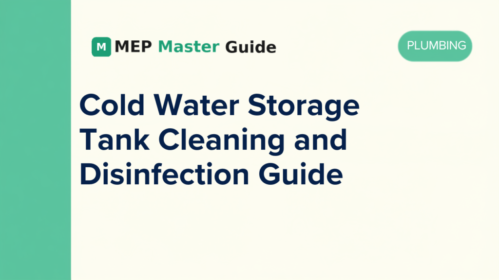 Cold Water Storage Tank Cleaning and Disinfection Guide