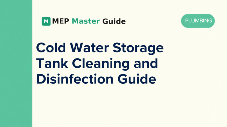 Cold Water Storage Tank Cleaning and Disinfection Guide
