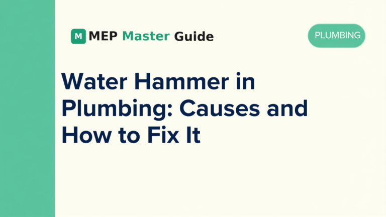 Water Hammer in Plumbing Causes and How to Fix It