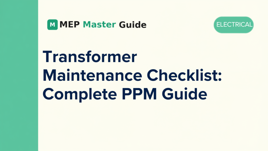 Transformer Maintenance Checklist Complete PPM Guide